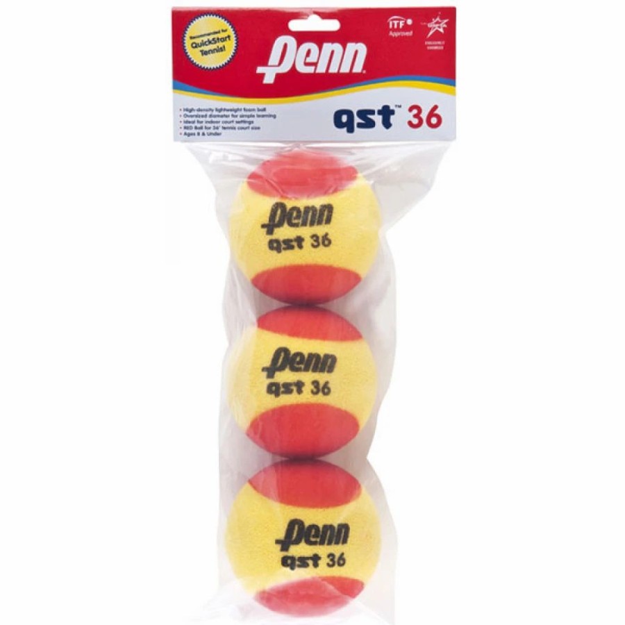 Junior Tennis Equipment * | Penn Qst 36 Red Foam Tennis Balls (3 Pack)