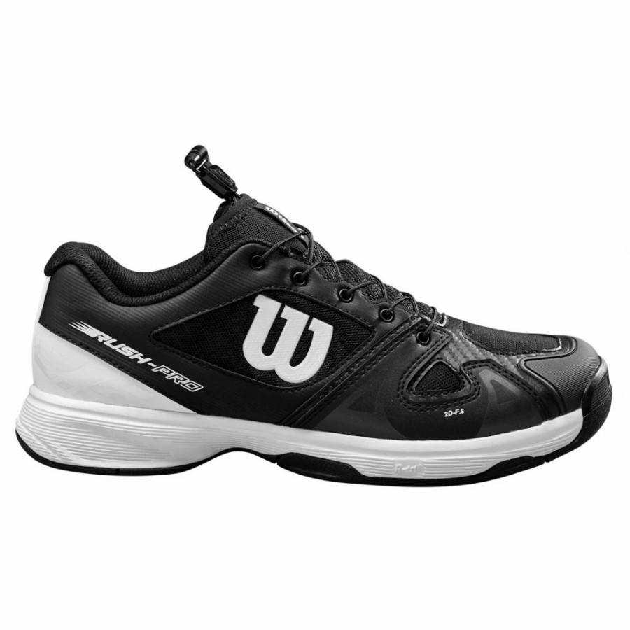 Junior Tennis Equipment * | Wilson Junior Rush Pro Ql Tennis Shoes (Black/White/Black)