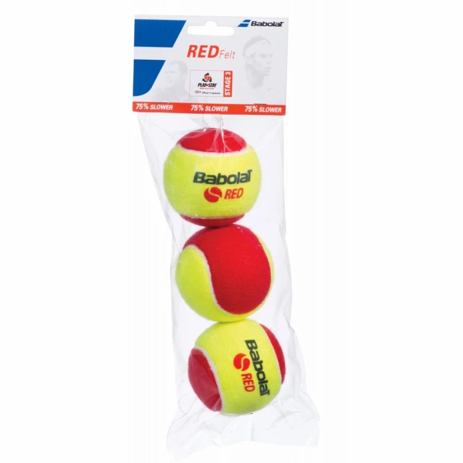 Junior Tennis Equipment * | Babolat Kids Red Felt Tennis Ball (3 Balls)